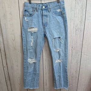 Levi’s 501 Distressed Button Fly Jeans